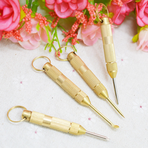 Portable 4 in 1 Ear Pick Ear Cleansing Tool Multi Tool Set Cross Screwdriver Toothpick Ear Pick Pin Key Chain Earwax Removal Kit