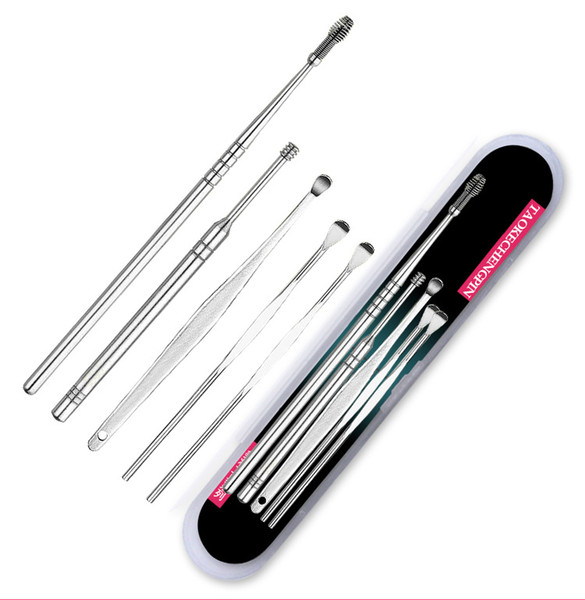 5Pcs/set Ear Care Supply Stainless Steel Ear Spoon Earpick Wax Removal Ear Cleaning Tools