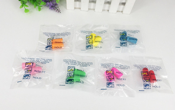 Dropshipping Foam Sponge Earplugs Great for travelling sleeping reduce noise bullet shape Ear plug randomly color gift 100 pairs