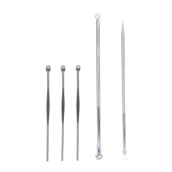 Stainless Steel Earpick Spoon Earwax Blackhead Comedone Remover Needle Curette Ear Wax Cleaner