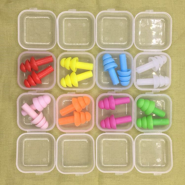 Silicone Ear Plugs for Swimming Learners Waterproofing Colorful Earplug for Swimming Travel Noise Prevent Kit With Case