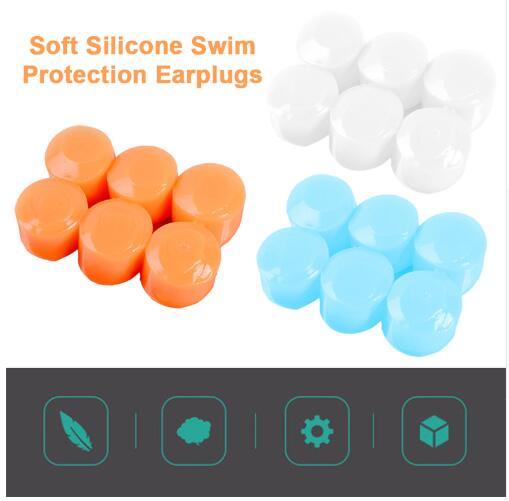 New Waterproof 6Pcs Silicone Soft Water Sports Earplugs Showering Protective Ear Plugs Swimming Earplugs Anti-noise Earmuffs