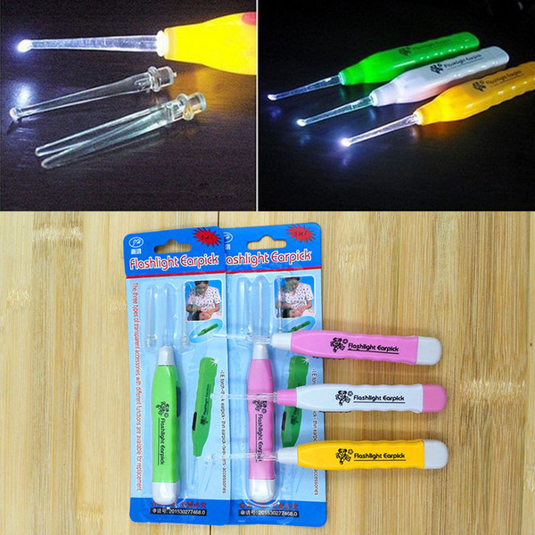 LED Flash Curette Earpick Ear Wax Pick Remover Tool, Earwax Cleanser, Random colors