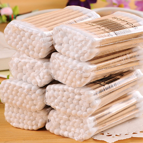 Double Head Wood Cotton Swabs Stick Buds Tip For Medical Cure Health Beauty Disposable Bud Repair Tools 17110605