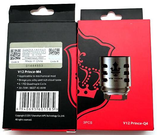 Hot!TFV12 Prince Coil V12 Prince Q4 X6 M4 T10 Mesh 0.15ohm Vape Core Atomizer Heads for TFV12 Prince Tank