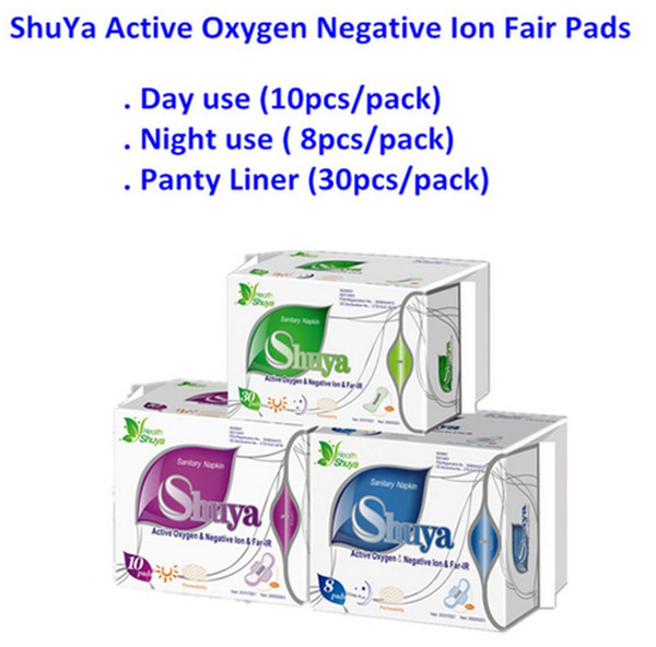 3 Bags Shuya Organic Cotton Anion Sanitary Napkin Day Use+Nigh Use+Panty Liners