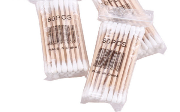 Double Head Wood Cotton Swabs Stick Buds Tip For Medical Cure Health Beauty Disposable Bud Repair Tools 5000pcs