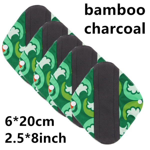 OEM | 20 colors/ 8 Inch Light Bamboo charcoal Mama Cloth/ Menstrual Pads/ Reusable Sanitary Pads Panty liner [S]