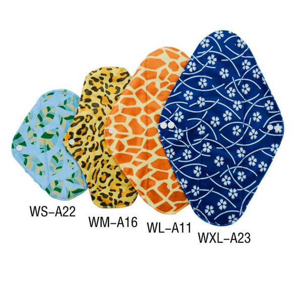 4 Colors Charcoal Bamboo Cloth Menstrual Sanitary Maternity Mama Pads, Reusable Washable, S M L XL