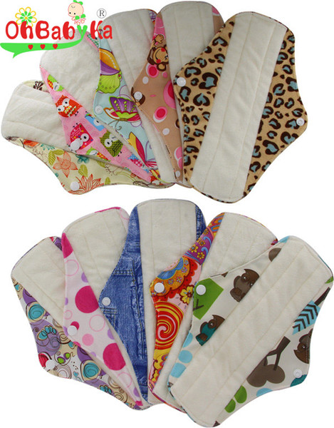 S M L Three Sizes Women Washable Bamboo Mama Cloth/ Menstrual Pads/ Reusable Sanitary Pads Pattern Print Mothers Day Gifts