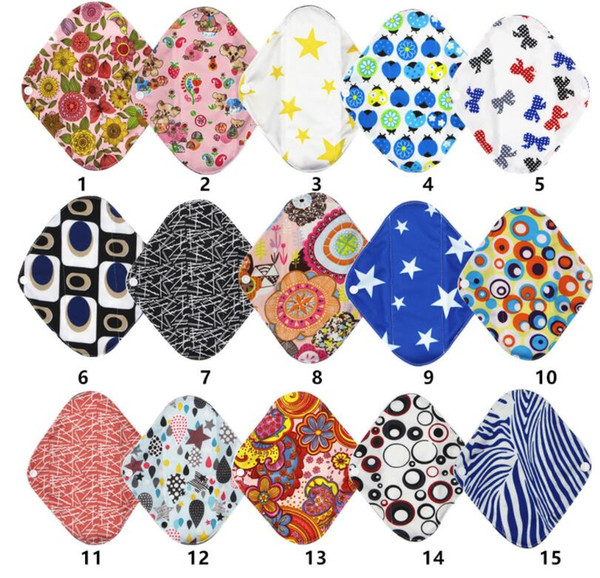10Pcs 7.5*31cm Mixed Color Sanitary Pads Lady Cloth Pad Cloth Menstrual Sanitary Maternity Mama Pads Reusable Washable Regular Light Flown