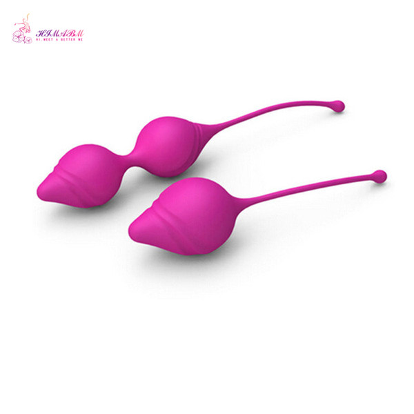 HIMABM Red Purple Kegel Egg Weight Jade Egg Yoni Egg Ben Wa Ball Smart Ball Medical Silica Gel Pelvic Floor Muscle 34mm