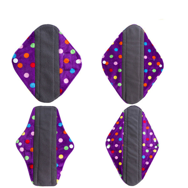 4pcs/lot Reusable Washable Waterproof Bamboo Charcoal Cloth Menstrual Sanitary Maternity Mama Pads
