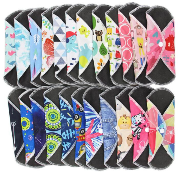 5Pcs Mixed Color 19*21cm New Cloth sanitary napkins washable leakproof breathable washable sanitary napkin recyclable Sanitary napkin