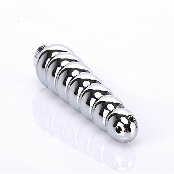 Free shipping,Shower Douche Anus Vagina Cleaning metal enema syringe head system 7 anal beads butt plug nozzle tip attachment