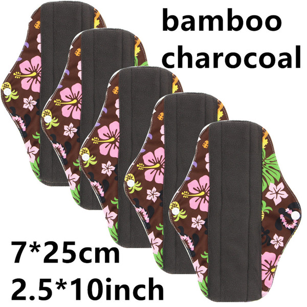 OEM/10 colors / 10 Inch Regular Charcoal Bamboo Mama Cloth/Menstrual Pads/Reusable Sanitary Pads (Minky)