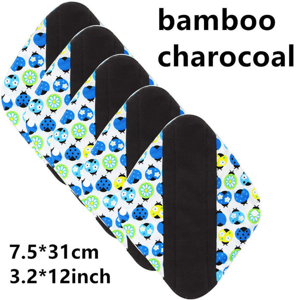 OEM | 12 Inch Heavy Flow Charcoal Bamboo Mama Cloth/Bladder Support & Incontinence Pads /Menstrual Pads/Reusable Sanitary Pads