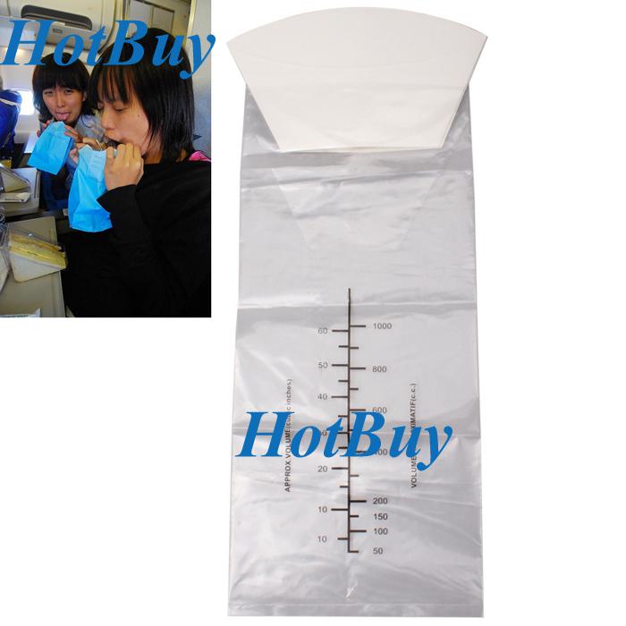 New Transparent Car Motion Vominator Barf bag Emesis Vomit Bag Sickness Bag with Graduations #2768