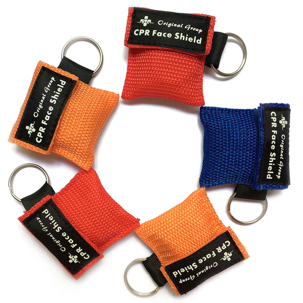 Free Shipping CPR Mask Key Chain Kit - One-way Valve and Face Mask CPR Face Shield with Keying Chain For First Aid CPR Training