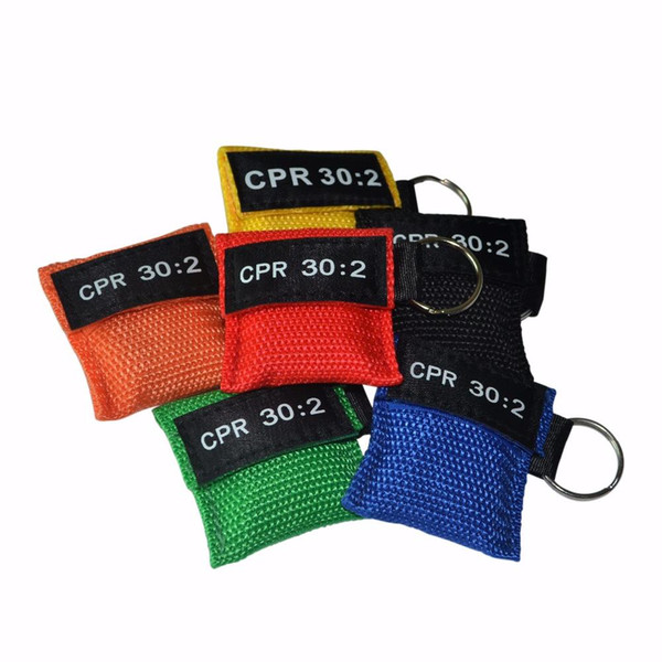 100Pcs/Lot Optional Color Cpr Resuscitator Mask Keychain Emergency Face Shield Aed Cpr First Aid Mask Hygiene