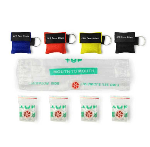 Drop Ship Epack 12 Color CPR Resuscitator Mask Keychain Emergency Face Shield One-Way Valve First-Aid CPR Mask For Health Care