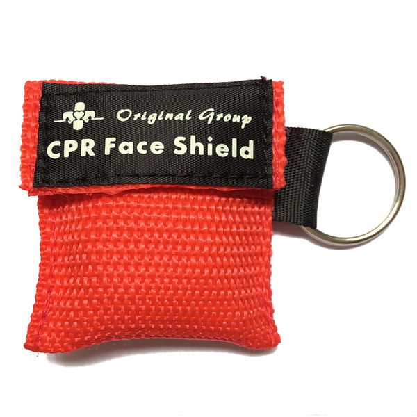 Free Shipping CPR Keychain Masks Cpr Face Shield with One-way Valve for First Aid or AED Training