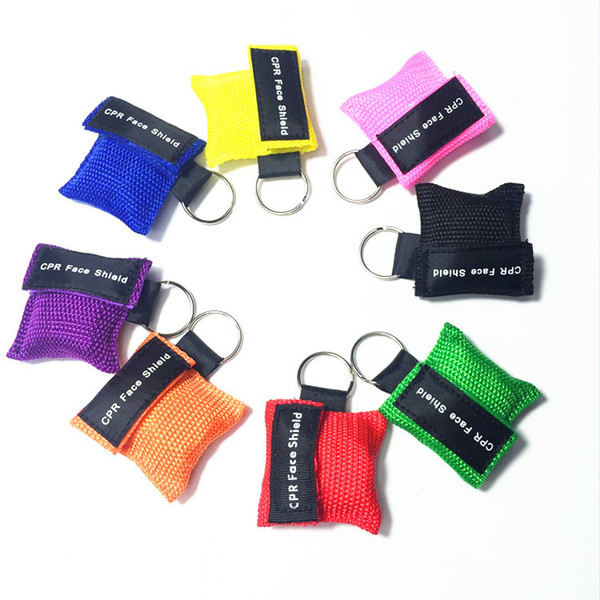 New Arrival CPR Resuscitator Mask Keychain Emergency Face Shield First Aid CPR Mask For Health Care Tools 8 Colors