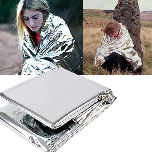 Multi-function Outdoor Camping Waterproof Emergency Survival Insulation Foil Thermal First Aid Rescue Blanket Disaster Response Tool