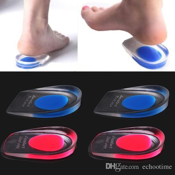 2000pcs=1000pairs Silicone Gel Insoles Heel Pad Foot Care Cups Calcaneal Spur Elastic Care Half Insole Shoe Inserts