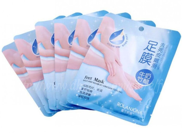 ROLANJONA feet mask Milk and Bamboo Vinegar Feet Mask skin Peeling Exfoliating regimen for Feet care