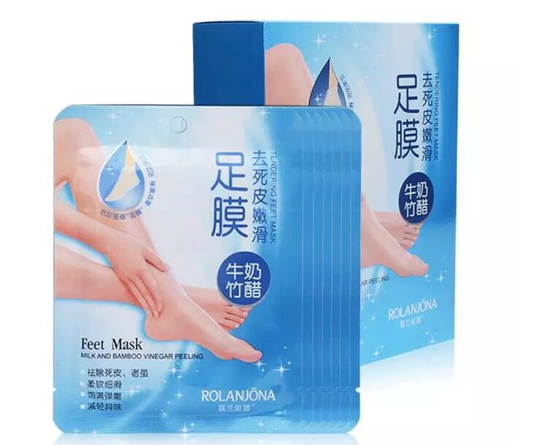 3packs=6pcs ROLANJONA feet mask Baby Foot Peeling Renewal Foot Mask Remove Dead Skin Smooth Exfoliating Socks Foot Care Socks For Pedicure