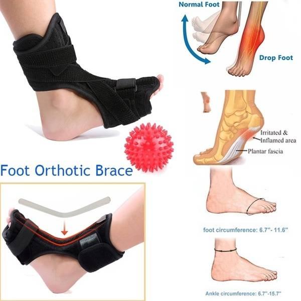 Plantar Fasciitis Foot Splint Night Dorsal Splint Foot Support Arch Orthotic with Massage ball 2018 New Arrival