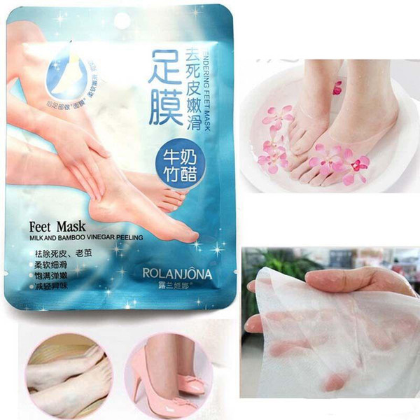 Foot Renewal Mask Remove Dead Skin Peeling Cuticle exfoliating Butterfly baby feet peeling Foot Mask Rolanjona Milk Bamboo Vinegar Feet box