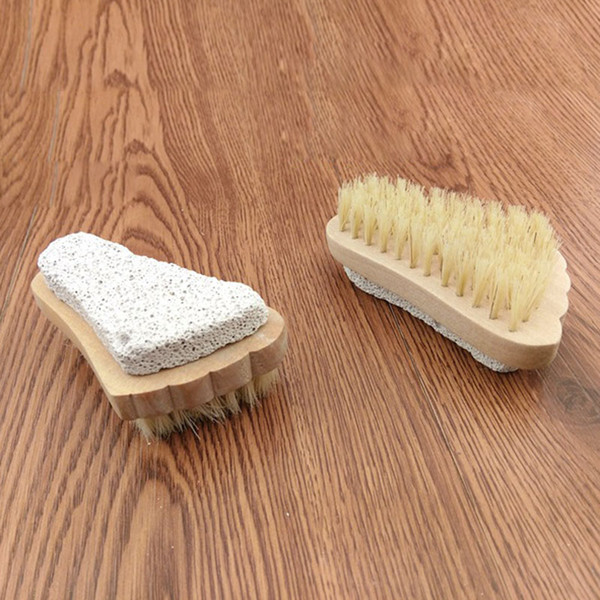 Foot Cares Supply Feet Pedicure Scrubber Natural Pumice Stone Rid Callus Skin Care Foot Brush Stone Wood Brush DHL free shipping 0603041