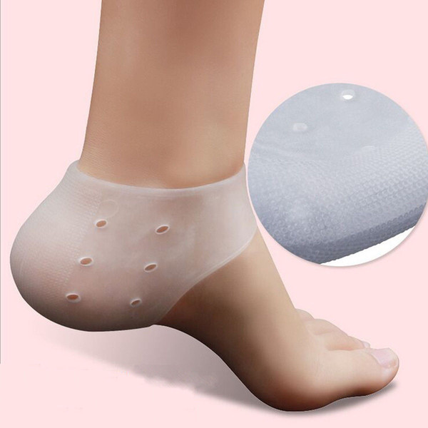 Silicone Gel Heel Socks Massage gel socks Feet Care Socks Moisturizing with hole Cracked Foot Skin Care Protectors 1Pairs =2pices