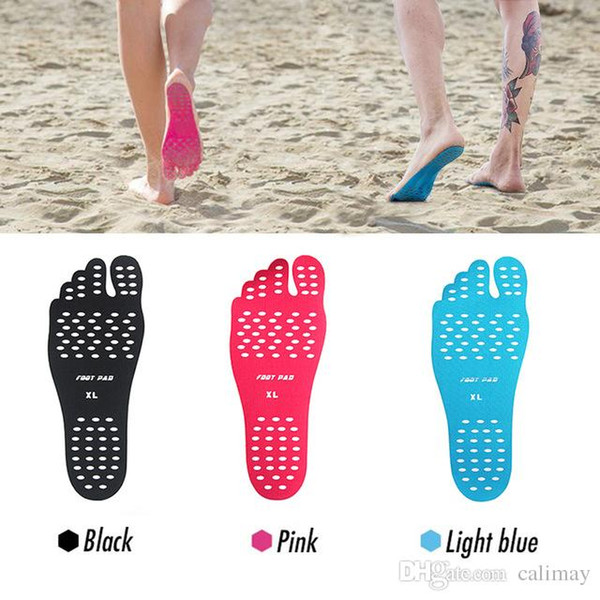 Free Shipping Nakefit 2018 Hypoallergenic Adhesive Feet Pad Stick On Anti-Slip Soles Waterproof Foot Sticker on Beach