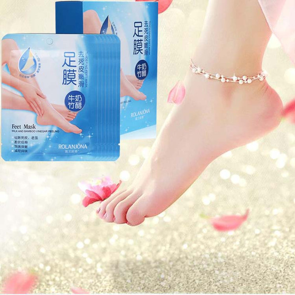 Tendering Feet Masks Hot Sale Milk and Bamboo Vinegar Peeling Callus Remove Dead Skin Foot Mask 1 bag =2pcs Exfoliating Foot Care 0531WH