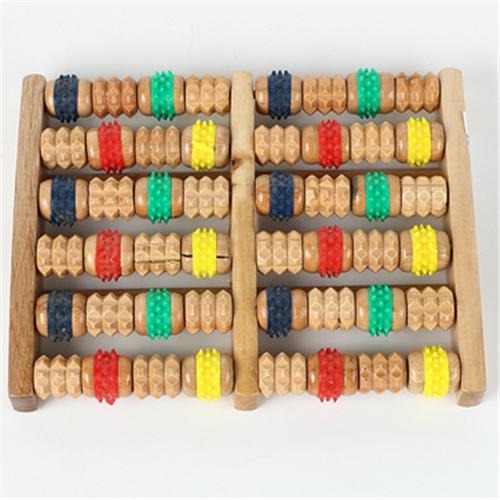 2019 Dual Wooden Foot Roller Massager Reflexology Acupressure Reflexology Stress Roller Rela Foot Cheap Roller Shutter Tube Motor