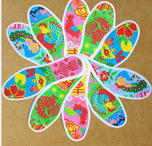 Fashion Manual embroidery insoles outdoor sport insole Cartoon cotton foot treatment shoe pads national hand-make Insoles