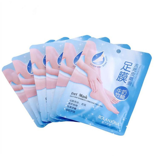 High Quality ROLANJONA Feet Masks Milk Bamboo Vinegar Feet Mask Skin Peeling Exfoliating Dead Skin Remove For Feet Care Tools