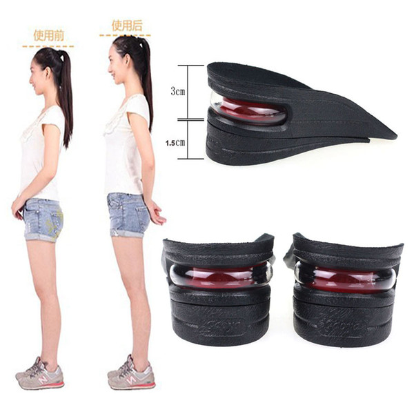 2-Layer Air up Height Increase Adjustable Elevator heel shoe lift Cushion Inserts for Men & Women Insoles 3 to 6 cm.