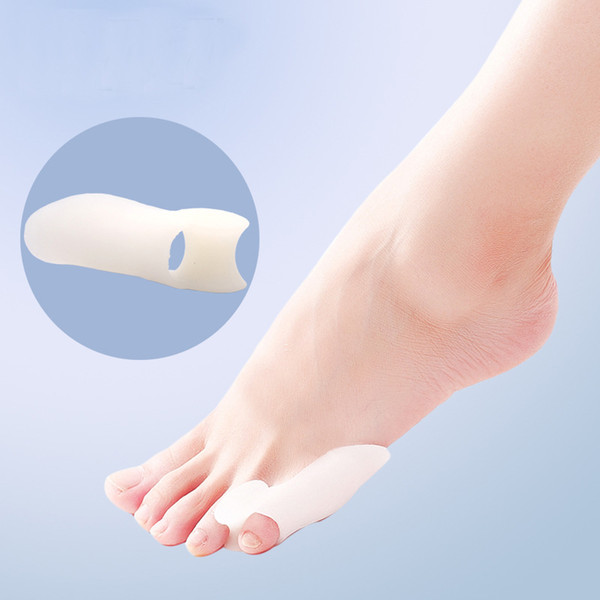 White Foot Toe Extroversion Correction Silicone Toe Slots Toe Seperator Straightener Hallux valgus Bunion Corrector