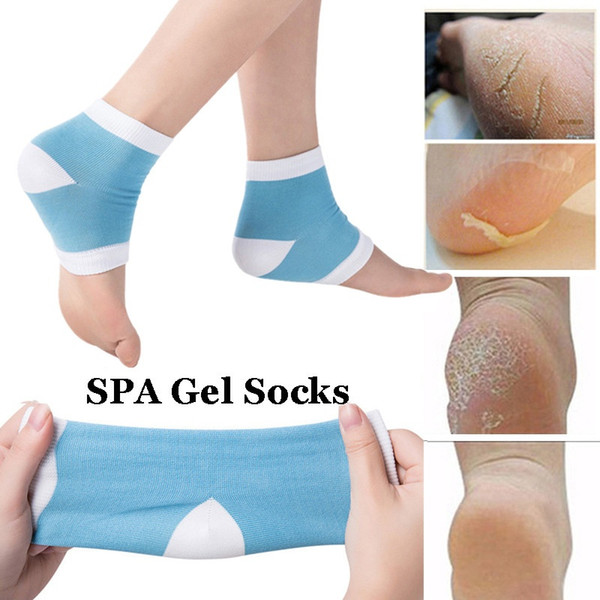 2018 New 1 Pair Moisturizing Socks 4 Colors Reusable SPA Gel Heel Socks Exfoliating Treatment Smooth Mask Foot Care Tools Foot Treatment