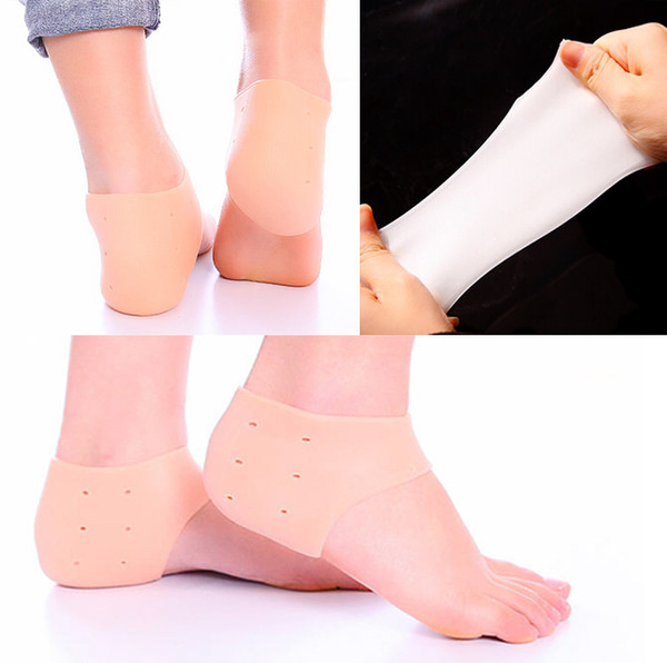 2016 Gel Heel Sleeve Moisturizing Silicone Socks Heel Ankle Pain Relief Cushion Sleeve Silicon Dry Skin Moisturizing Protector E880L