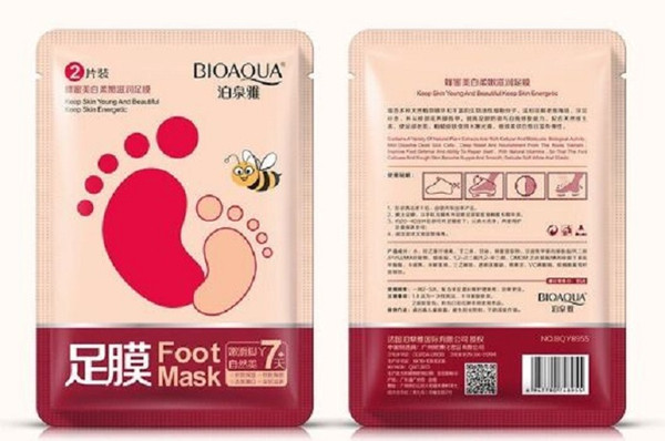 100pcs BIOAQUA feet mask Milk and Bamboo Vinegar foot Mask skin Peeling Exfoliating regimen for Feet care Honey nourishing