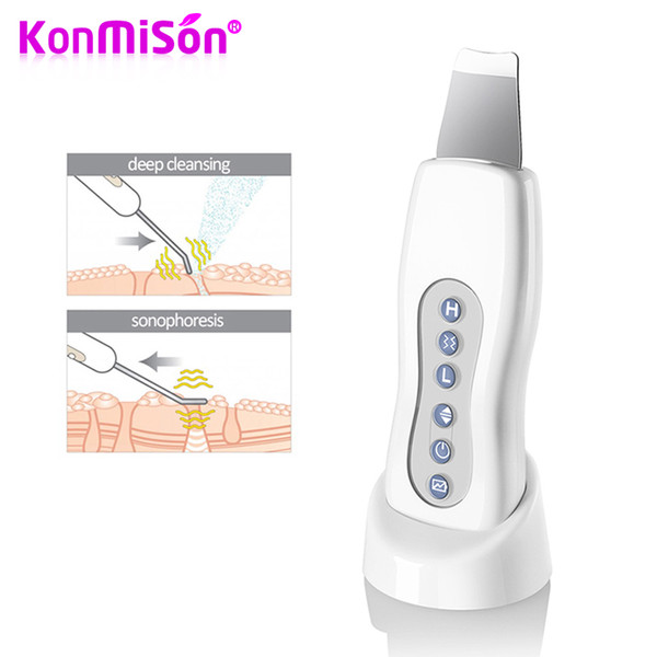 KONMISON Ultrasonic Skin Scrubber Cleanser Face Cleansing Machine Acne Removal Facial Massager Ultrasound Peeling Clean Tone