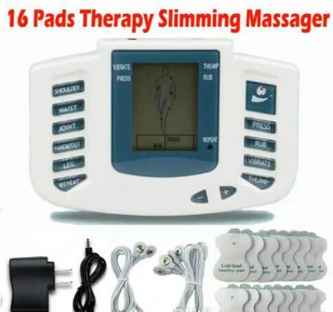 Electrical Stimulator Full Body Relax Muscle Therapy Massager Massage Pulse tens Acupuncture Health Care Slimming Machine 16 Pads