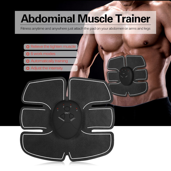 Electric Abdominal Muscle Stimulator Trainer Exerciser Unisex Smart Fitness Gym Weight Loss Stickers Body Slimming Massager Pad