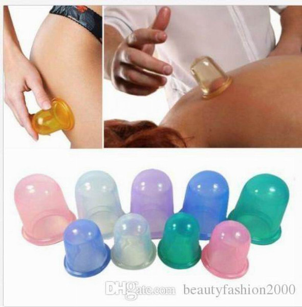 New Silicone Massage Vacuum Body and Facial Cup Anti Cupping Silicone Vacuum Cup Anti Cellulite Cupping Therapy Massage Kit Mixed Color