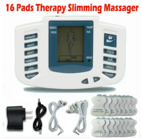 Electrical Stimulator Full Body Relax Muscle Therapy Massager Massage Pulse tens Acupuncture Health Care Slimming Machine 16 Pads